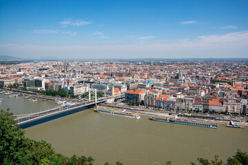 Fototapeta premium Panorama, Budapest, Hungary, city, top view