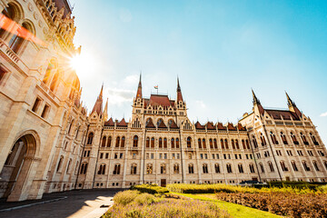 Hungarian parliament building, summer