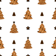 A Christmas seamless pattern with gingerbread cookies