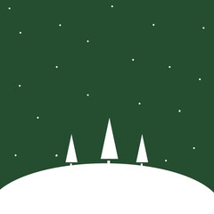 Christmas green background forest, vector illustration