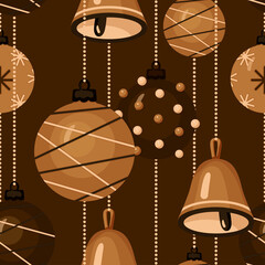 A Christmas seamless pattern with Christmas baubles