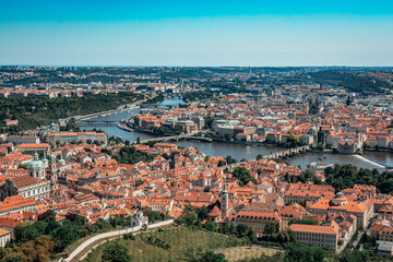 Naklejka na ściany i meble City, Panorama, Prague, Czech Republic, summer, holiday 