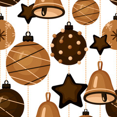 A Christmas seamless pattern with Christmas baubles