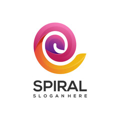 Logo Illustration Spiral gradient colorful Vector Design