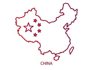 China map concept design. Map concept for advertising, posters, brochures and flyers. Vector drawing.
