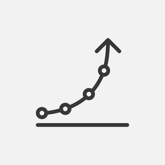 Growth line graph icon isolated on background. Diagram symbol modern, simple, vector, icon for website design, mobile app, ui. Vector Illustration