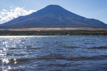 山梨県山中湖と富士山