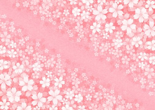 中心から桜の花が斜めに広がる背景イラスト vol.02