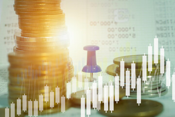 money coin for growing your business stock chart.