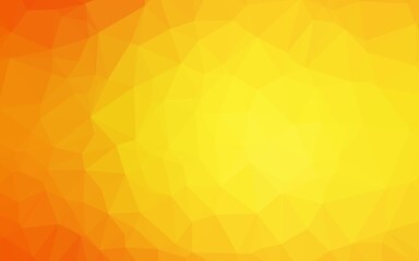 Light Orange vector shining triangular template.