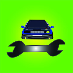 Car and mechanical key, workshop