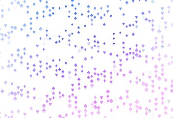 Light Pink, Blue vector template with poker symbols.