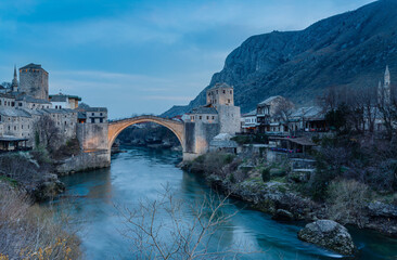 Naklejka premium Image of the Old Bridge in Mostar Bosnia