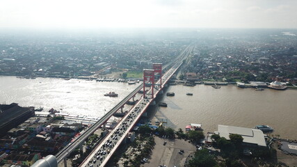 Fototapeta premium Ampera Bridge Palembang, South Sumatera, Indonesia