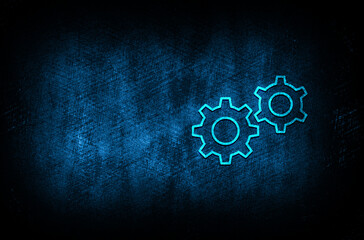 Settings process icon abstract blue background illustration digital texture design concept