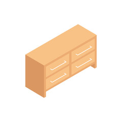 Wide Cabinet Isometric Composition