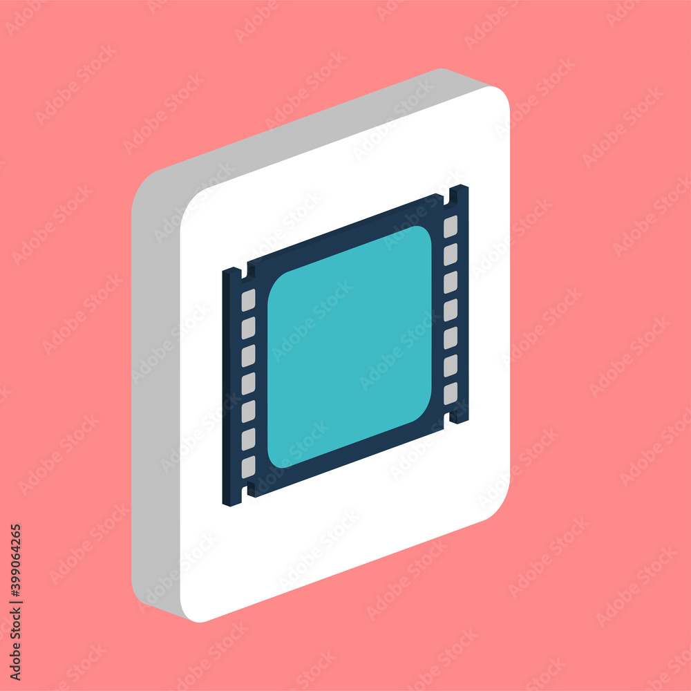 Aufkleber video player simple vector icon. illustration symbol design template for web mobile ui element. perf
