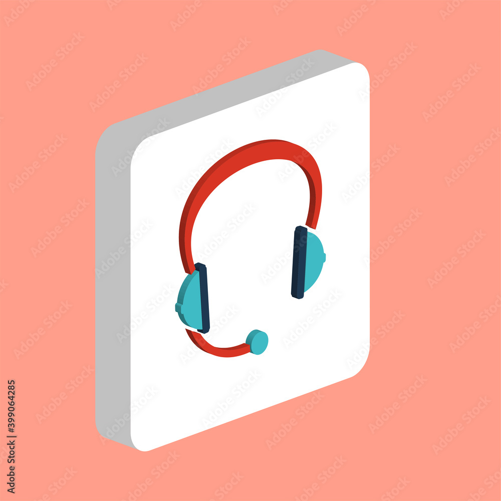 Poster headphone simple vector icon. illustration symbol design template for web mobile ui element. perfect