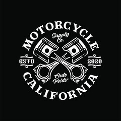 Motorcycle piston vector logo badge