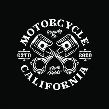 Motorcycle Piston Vector Logo Badge