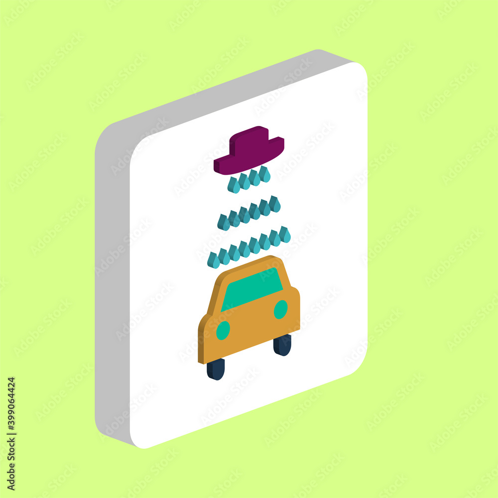 Poster car wash simple vector icon. illustration symbol design template for web mobile ui element. perfect 