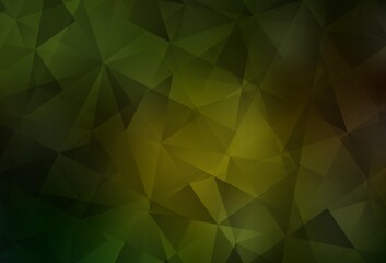 Dark Green, Yellow vector abstract mosaic backdrop.