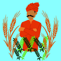 Indian farmer is field