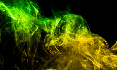 Colored smoke on black background