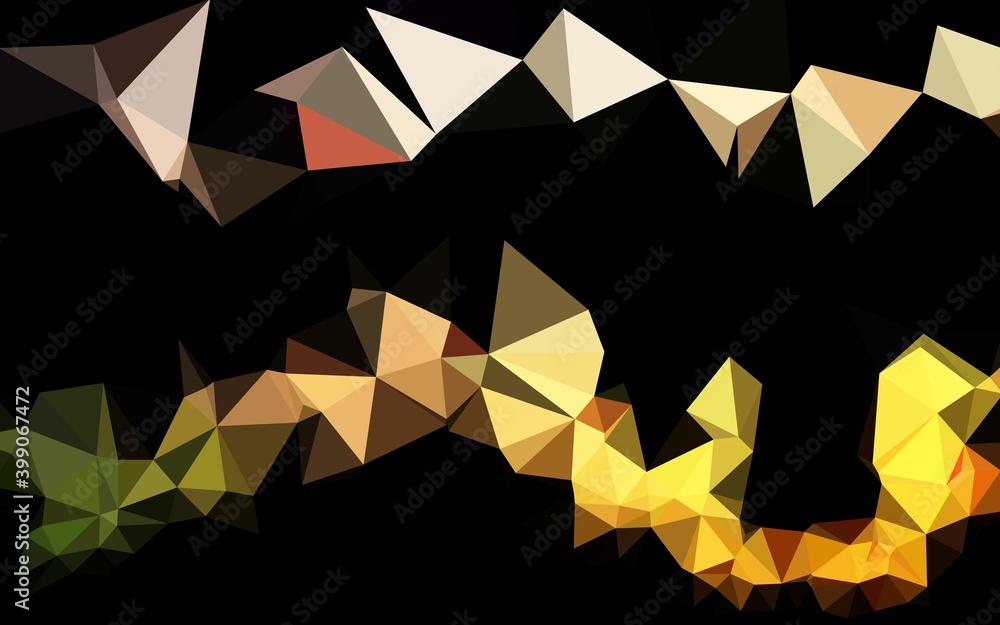 Sticker dark orange vector blurry triangle texture.