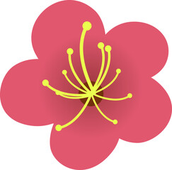 シンプルな梅の花のイラスト
