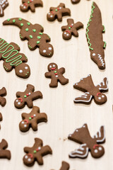 Art of home made christmas gingerbread - gingerbread men and animals