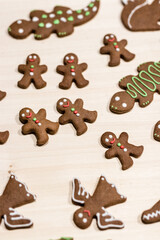 Art of home made christmas gingerbread - gingerbread men and animals