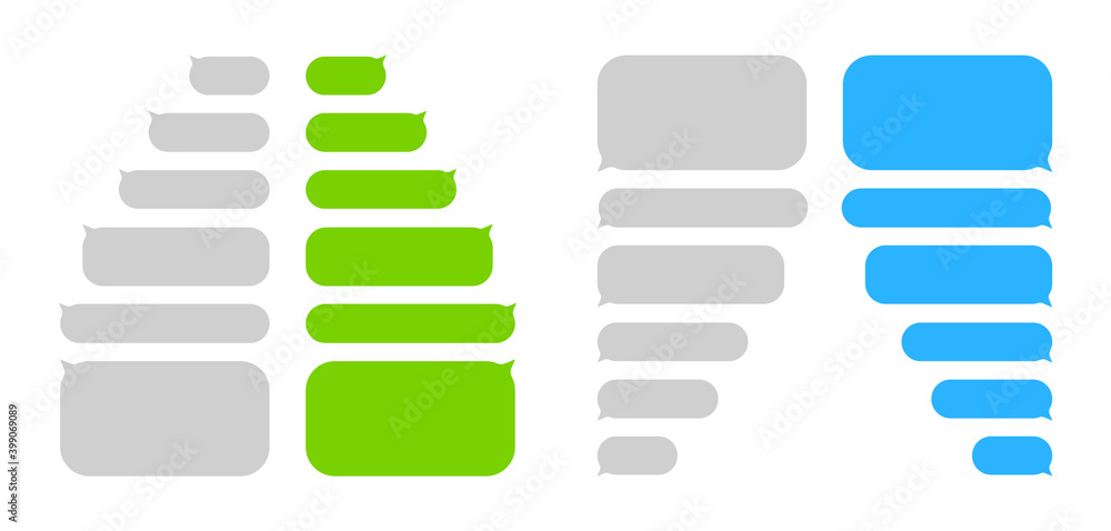 Poster set of message bubbles. chat speech bubbles. phone chat for text sms. vector.