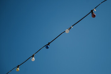 bulbs on a blue sky background