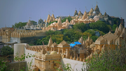 Some of the intricately carved marble shrines making up the temple complex at Palitana, India, a sacred site in the Jain religion that attracts pilgrims from across the world