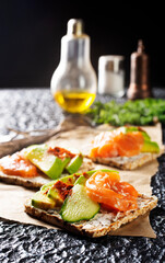 toasts withy salmon