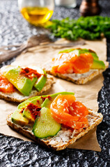 toasts withy salmon