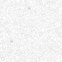 Seamless education pattern. Education and office icons. 