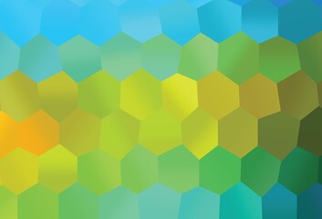 Light Blue, Yellow vector layout with hexagonal shapes.