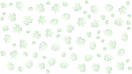 Fototapeta na wymiar pattern leaves background, white background design