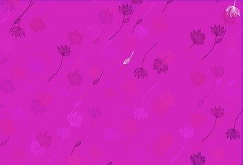 Light Pink vector doodle background.