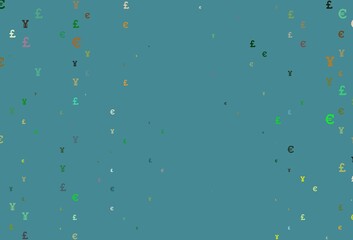 Light Multicolor, Rainbow vector layout with banking symbols.