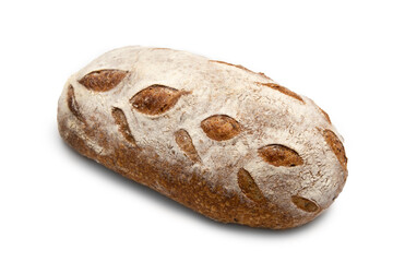 rye bread on a white background