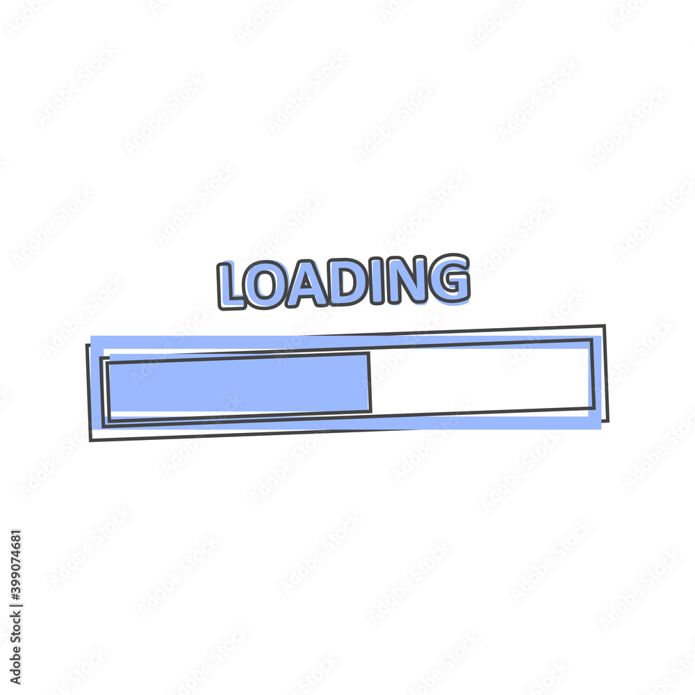 Poster vector icon loading bar cartoon style on white isolated background.