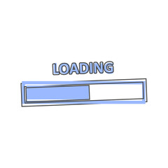Vector icon loading bar cartoon style on white isolated background.