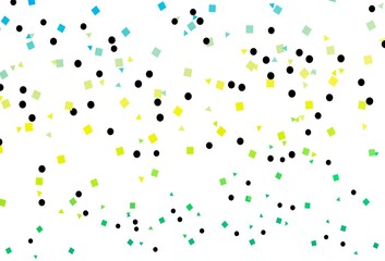 Light Blue, Yellow vector texture in poly style with circles, cubes.