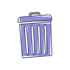 Container recycling of garbage sign isolated. Flat icon bin. Flat image Trash can on cartoon style on white isolated background. Layers grouped for easy editing illustration. For your design.