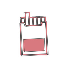 Cigarette pack vector icon on  cartoon style on white isolated background.