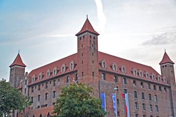 GNIEW, POLAND - AUGUST 24, 2018: The building of the knight's castle of the Teutonic order