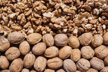 Walnut kernels and whole walnuts